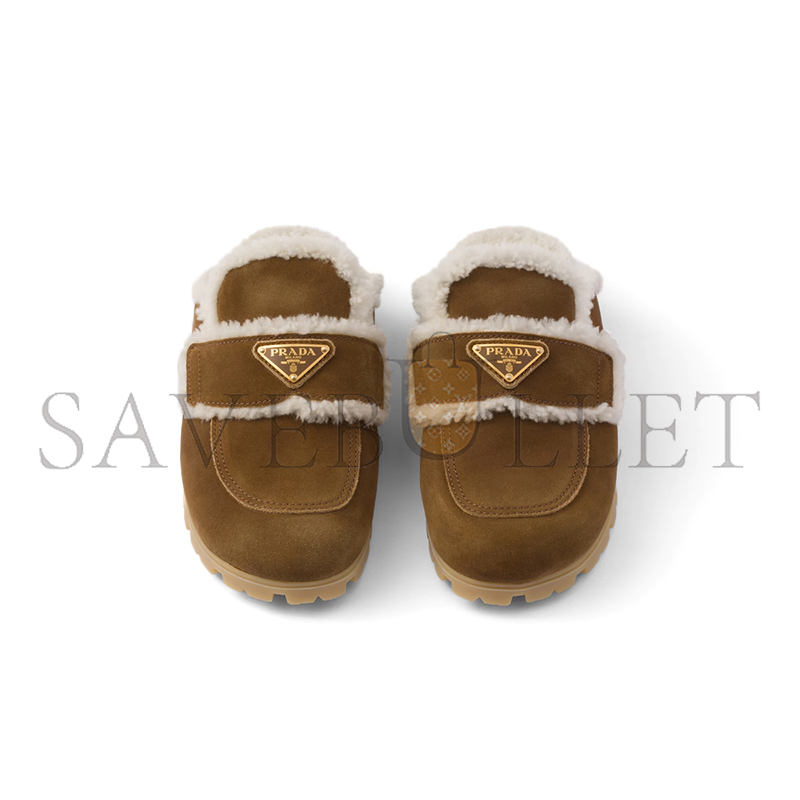 Pra*a suede and shearling slippers 1s711m
